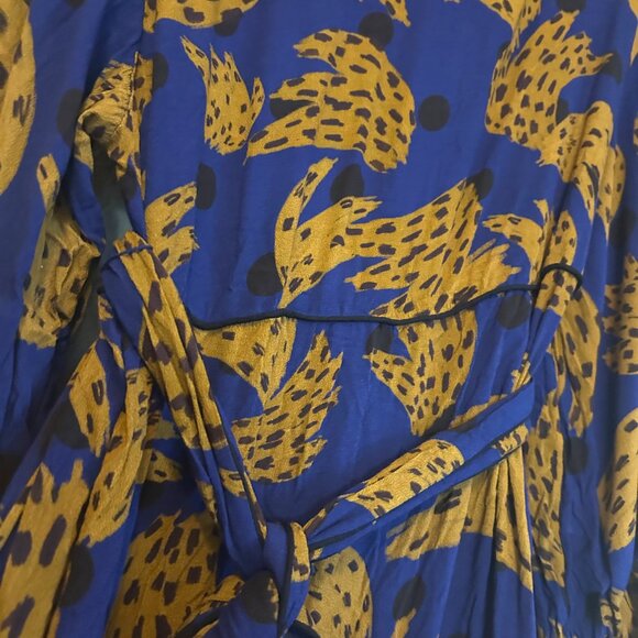 Farm Rio Spotted Banana Mock Neck Belted Maxi Dress - Picture 4 of 7